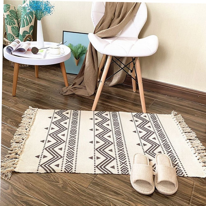 에스닉 태슬 인테리어 미니 거실 러그 카페트 발매트 양탄자 욕실 현관 호텔 침대 키친 싱크대 주방, 50x80cm/C아이보리패턴, C아이보리패턴