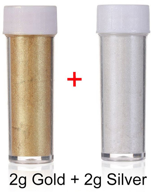 15g/병 금색과 은색 염료 반짝이 가루 무스 케이크 마카롱 초콜릿 제과 과자 베이킹 장식, 1개