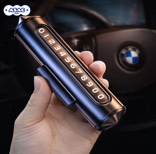 간편 주차 비상망치 번호판 아삭스퀘어, 1개, 블랙