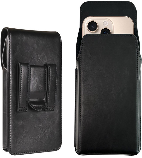 인조가죽 레더 허리 벨트 폰케이스 세로형, 1개, 블랙 M