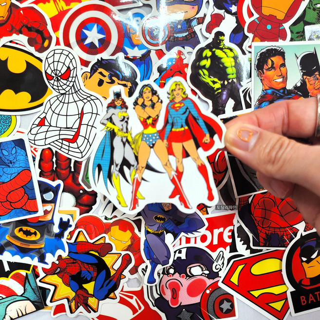 캐리어 스티커 슈퍼 히어로 60매
