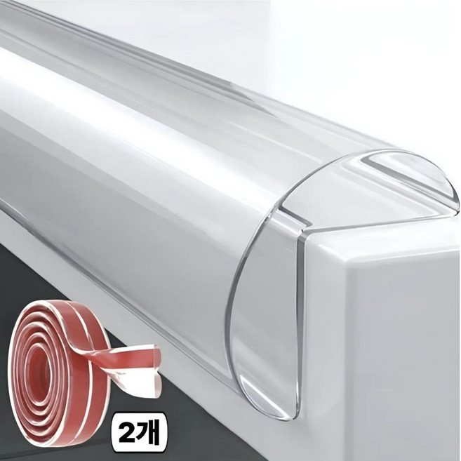 디어쿼츠 투명 일자 모서리 코너 보호대, clear, 2개