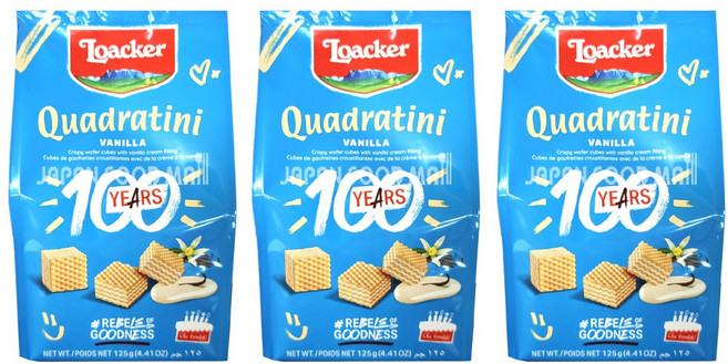 로아커 웨하스 콰드라티니 바닐라, 125g, 3개