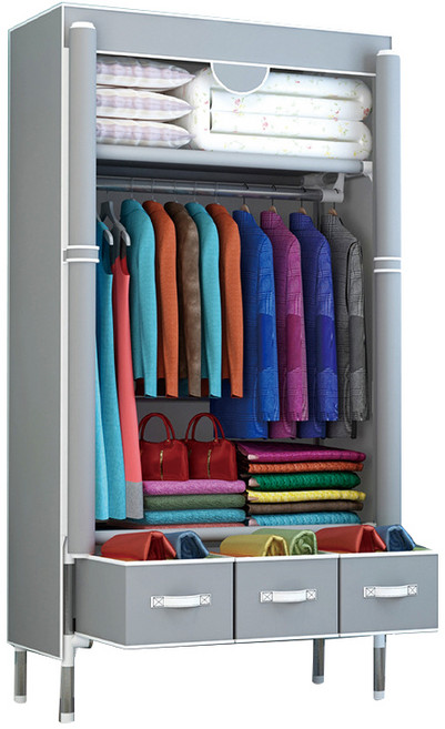 마메 조립식 비키니 옷장 S, 라이트그레이