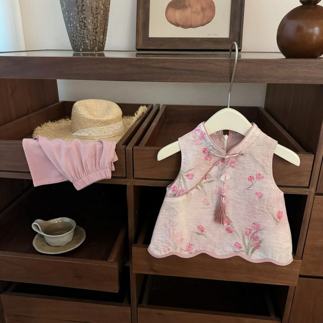 女寶新中式國風旗袍套裝 嬰兒服