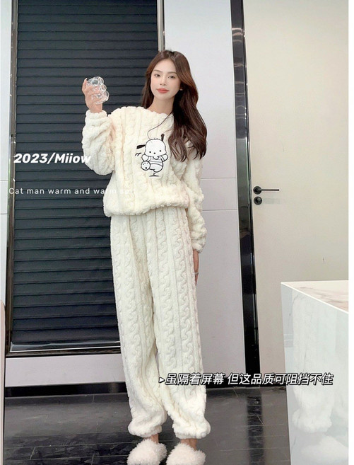 귀여운 꽈배기 수면잠옷세트 겨울 파자마 홈웨어