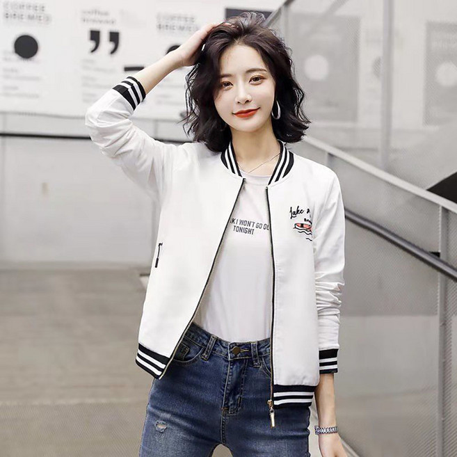 VVRR 여성용 캐주얼 베이스볼 자켓 패셔너블 심플 스포티 매칭 아우터 V110545