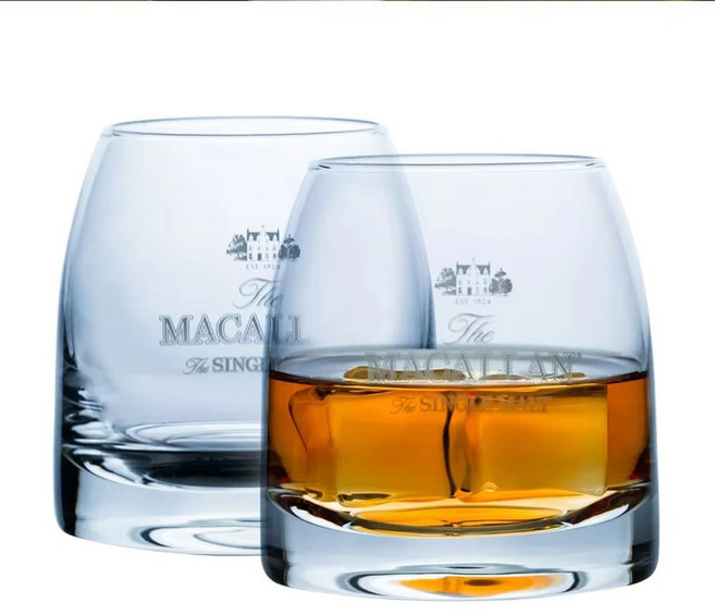 컬렉션 Macallan 유리 위스키 싱글 몰트 크리스탈 와인 텀블러 보드카 코냑 브랜디 스니프터, 2PCS, 350ml