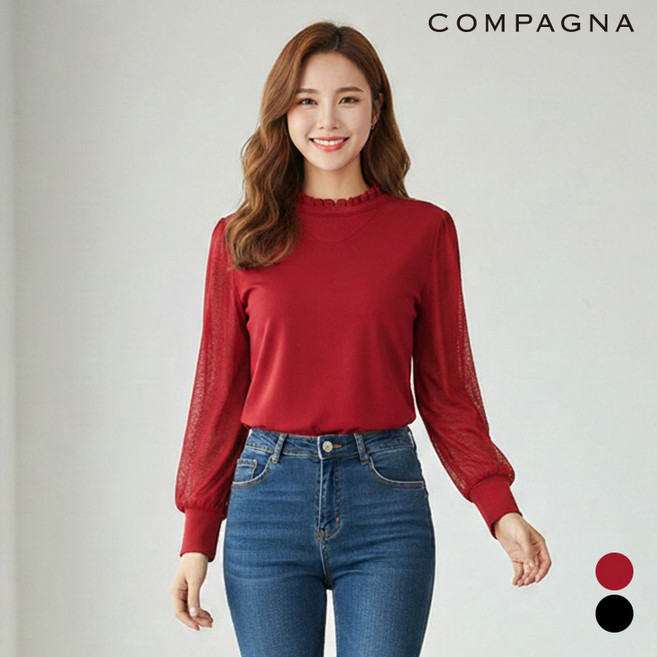 시스루 배색 포인트 니트_CABF7-WKS600