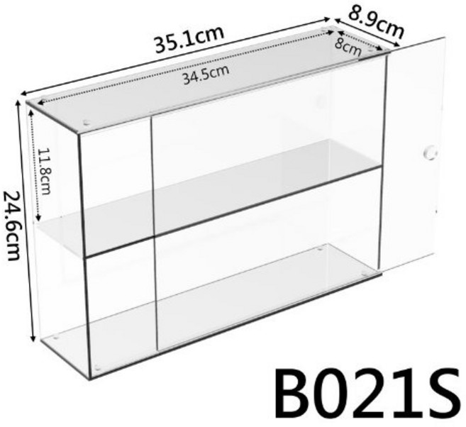壓克力展示收納盒 雙層 35.1cm B021S, 1個