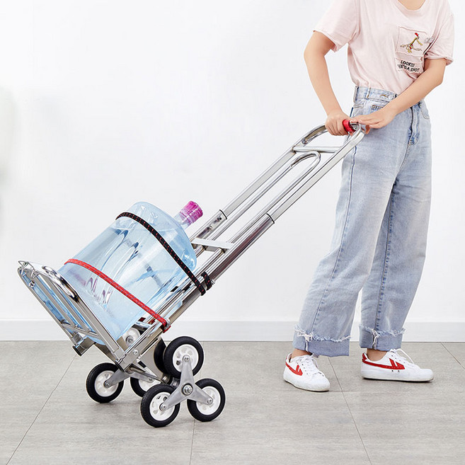 생수통 운반 손수레 카트 웨건 구루마 계단용 6바퀴, PU 바퀴 6개 100kg베어링, 1개