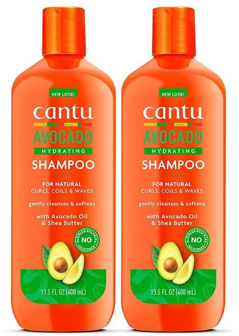 Cantu 아보카도 하이드레이팅 황산염 프리 샴푸 순수 시어 버터 함유 382.7g(13.5온스) (2팩), 400ml - 쿠팡