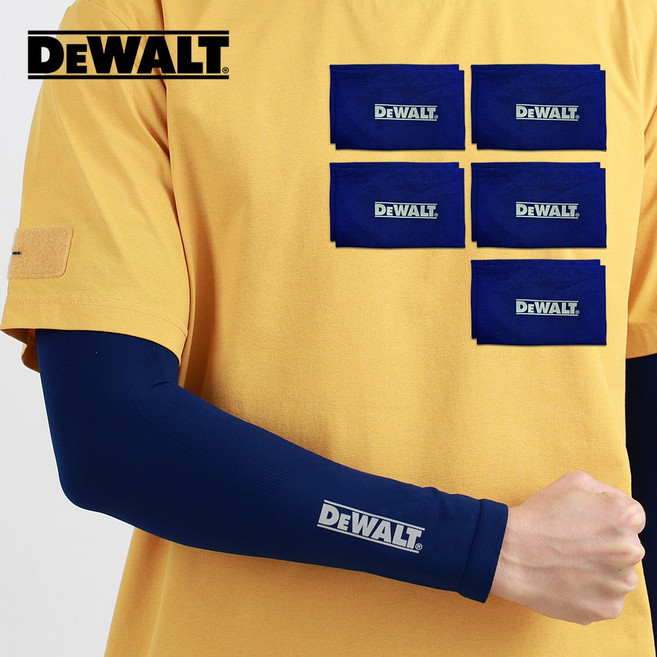 디월트 무봉제 자외선차단 쿨토시, 5개, 네이비