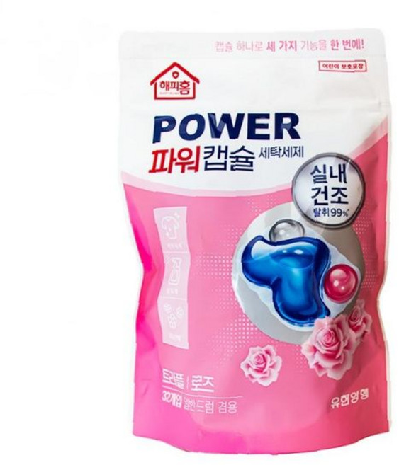 파워캡슐 세제 33p 피톤치드 드럼세탁기 액상세탁세제 세탁용품 가정용 빨래세제, 1개