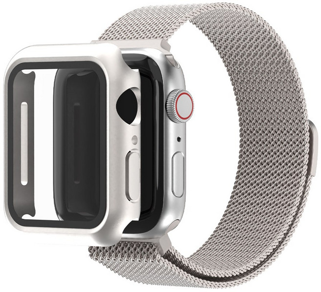 아이메이드잇 애플워치 호환 밀레니즈루프 스트랩 케이스 세트, 1개, 스타라이트