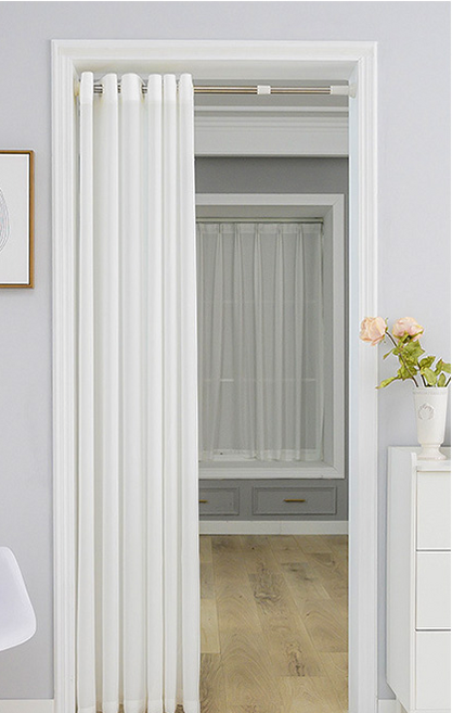 아파트 현관중문 아일렛 커튼 샤인그레이 호텔식