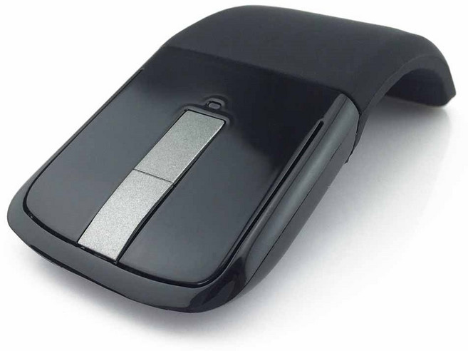 무선 접이식 아크 터치 인체 공학적 컴퓨터 마우스 Microsoft 노트북 Usb 광학 오피스 PC 마우스 Macbook 용 3d 접이식, [01] Black