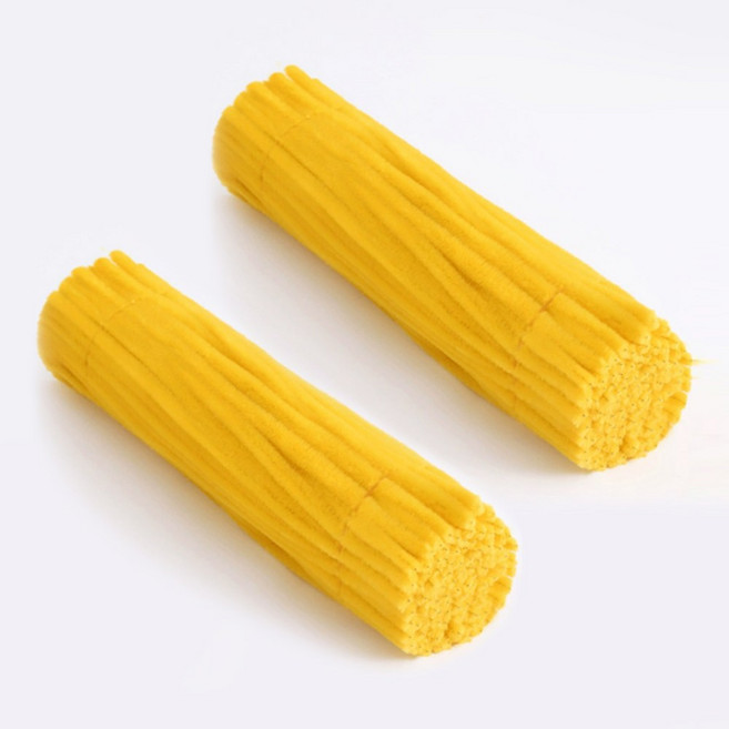 로모주 컬러 모루철사 200P 세트 꽃 인형 만들기 공예 철사, 200개, 노랑