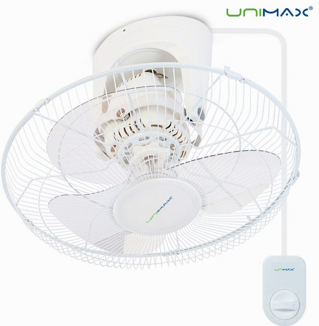 유니맥스 16인치(40CM) 대형 천장형 선풍기 3단 풍속조절 360도 회전 천장선풍기 천장용선풍기
