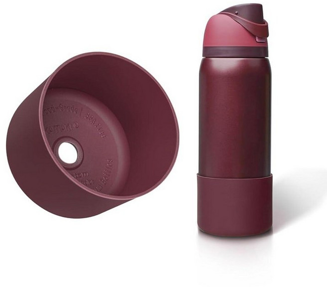 Silicone Boot for Owala FreeSip 32 Oz Higher Water Bottle Scratch-Resistant Bottom Sleeve Protec, 블랙 체리