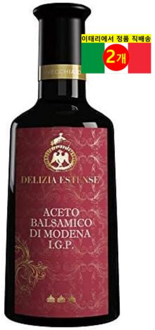Delizia Estense 이태리 전통 모데나 아세토 12년 숙성 IGP 레드 라벨 발사믹 식초 250ml 1개, 2개