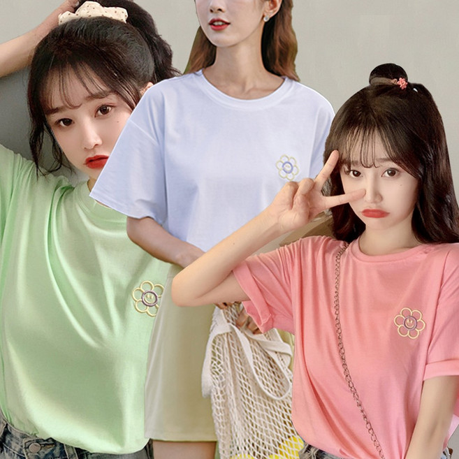 ROJI 썬플라워 여성반팔티셔츠 3P