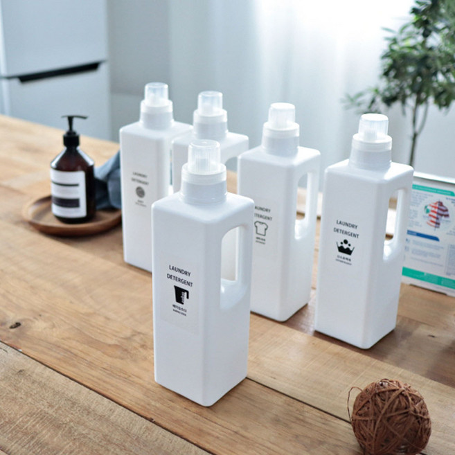 손잡이 세탁세제통 세제 리필용기 세제 소분통 1250ml 스티커포함, 아기세제, 1개