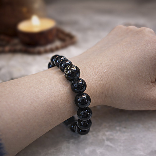 천연 전통 옻칠 광명진언 합장주 염주 팔찌