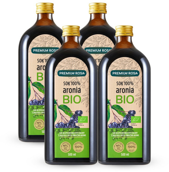 프리미엄로사 유기농 아로니아 원액 100%, 500ml, 4개