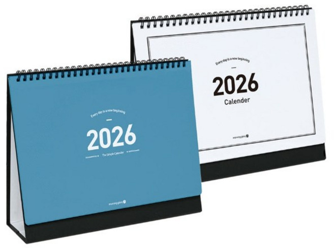 모닝 스탠딩 캘린더 2026 대(260 x 210 x 80 mm), 화이트, 1개