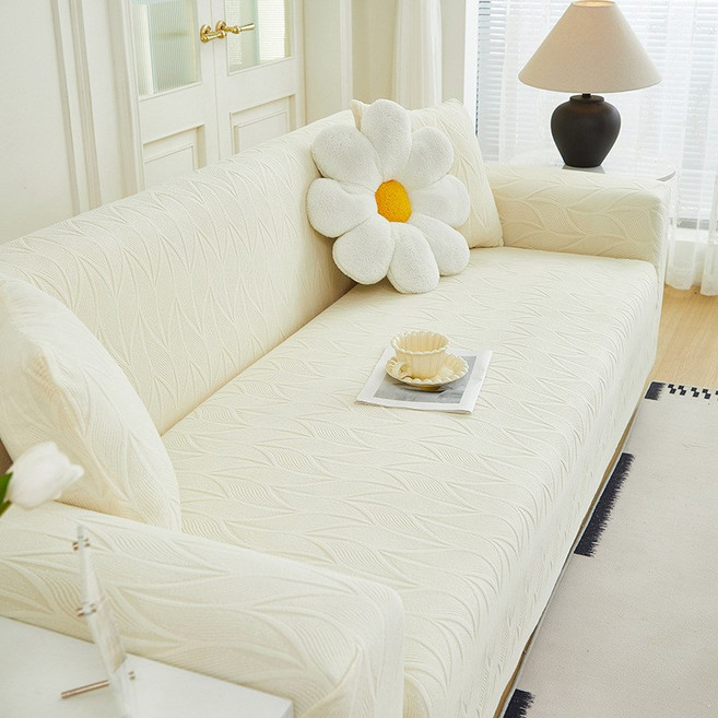 타오진 사계절 소파커버 전방위 소포 방지 고탄력 미끄럼 소파 커버, 1개, 베이지색
