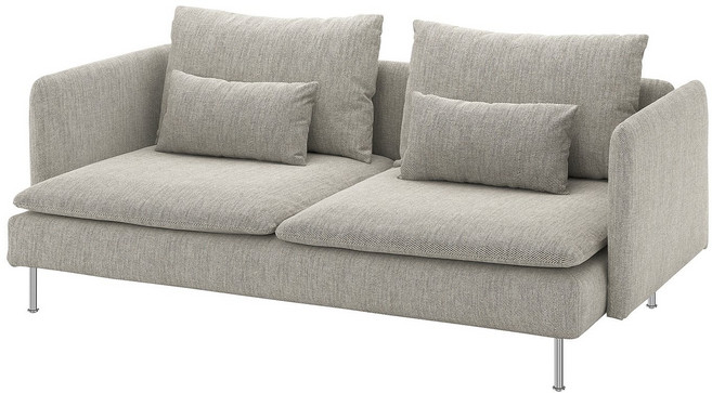 이케아 쇠데르함 3인용소파, 비아르프 베이지/브라운