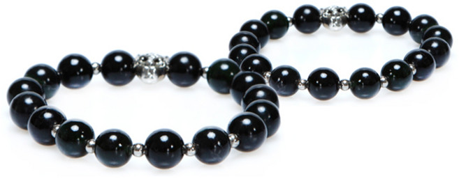 명옥 천연원석 행운 소원성취 사업성공팔찌 흑녹옥 재규어 팔찌9mm(남여공용17cm), 1개