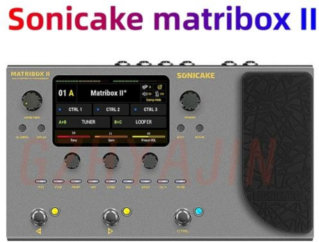 SONICAKE 멀티이펙터 매트릭스 II 일렉트릭 기타 통합 효과 유닛 베이스 사운드 카드 반주 내장 드럼 녹음기 2 세대, 1개