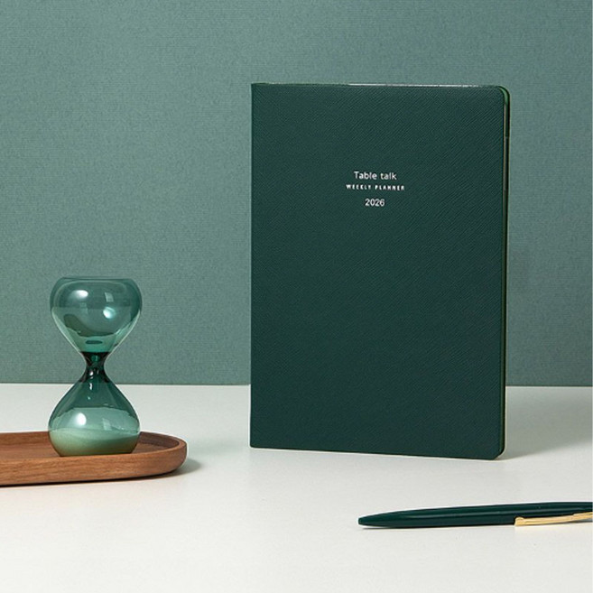 2026 다이어리 A5 위클리 날짜형 플래너(딥그린) 스케쥴러 일정 업무용, 단품