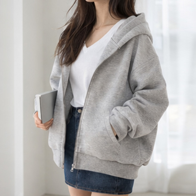 VERIT 투웨이 집업 긴팔 후드 자켓 데일리 경량 집업 후드티 VT905