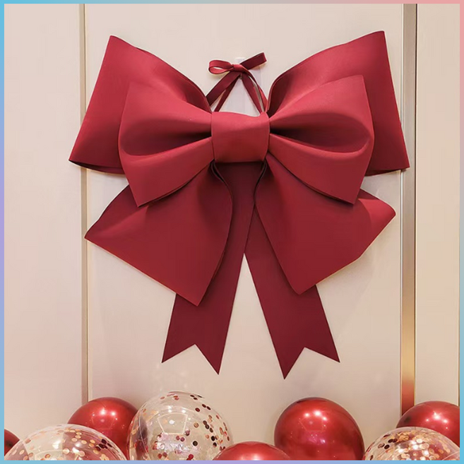 리본테라스 대왕리본 3라인 레이어드 DIY 리본재료 장식품 선물용 파티 웨딩카, 1개, 와인