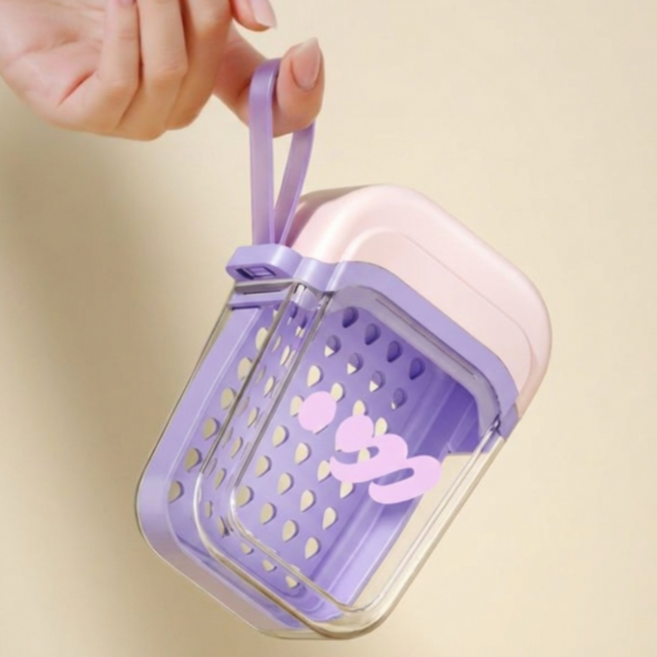 데일리띵즈 여행용 사각밀폐 물빠짐 휴대용 비누케이스, 1개, 체리블라썸