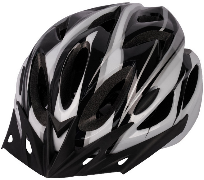 一件代發騎行頭盔一體成型男女山地公路自行車頭盔騎行裝備安全帽, 黑白