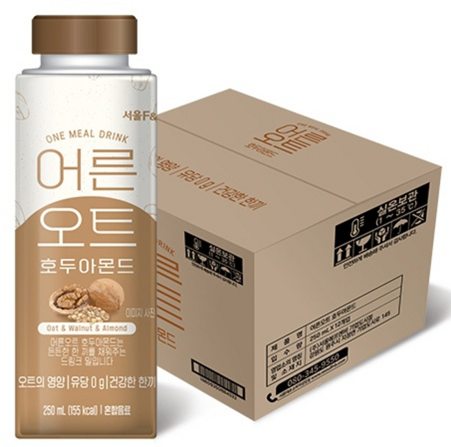 서울에프엔비 어른오트 호두아몬드 두유, 12개, 250ml