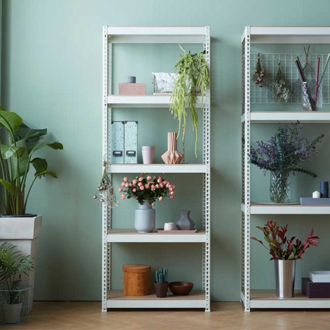 스피드랙 조립식 철제 선반 가로800mm, 800x400, 1800_5단, 화이트, 1개