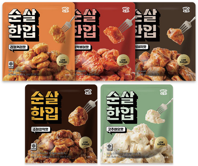 뺀닭 순살한입 5종 혼합 세트, 30개, 100g