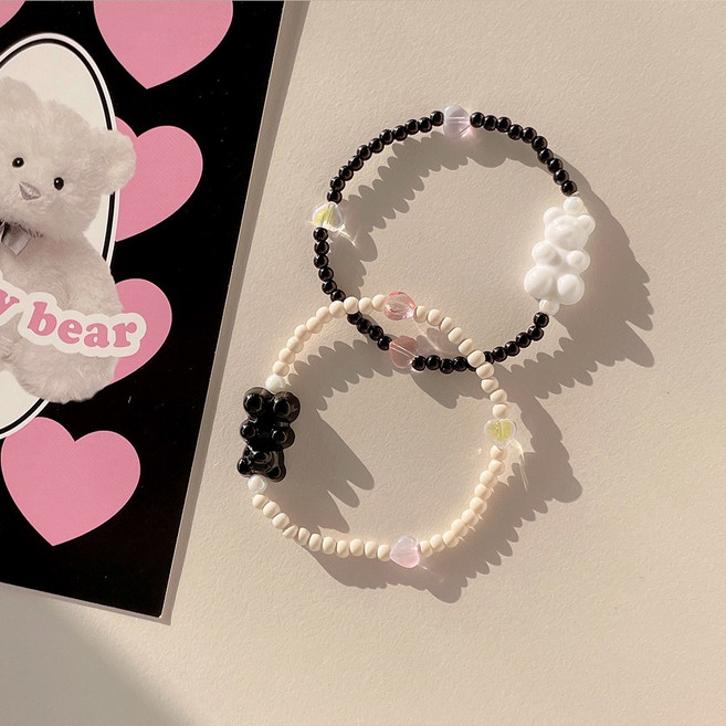 키치 젤리 곰돌이 파스텔 비즈팔찌