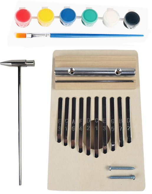 DIY 칼림바 만들기 10음 키 단품 및 바디풀세트, 10음키세트+망치+바디+물감붓 풀세트, 1개