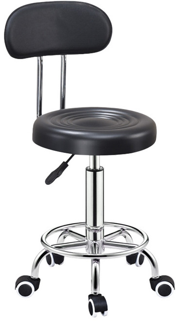 【極美家居】旋轉椅 電腦椅 美容椅 高腳椅 吧台椅 升降椅 滾輪椅 辦公椅, 1個, 【有背款】高彈海綿-超取單筆限1件！, 黑色