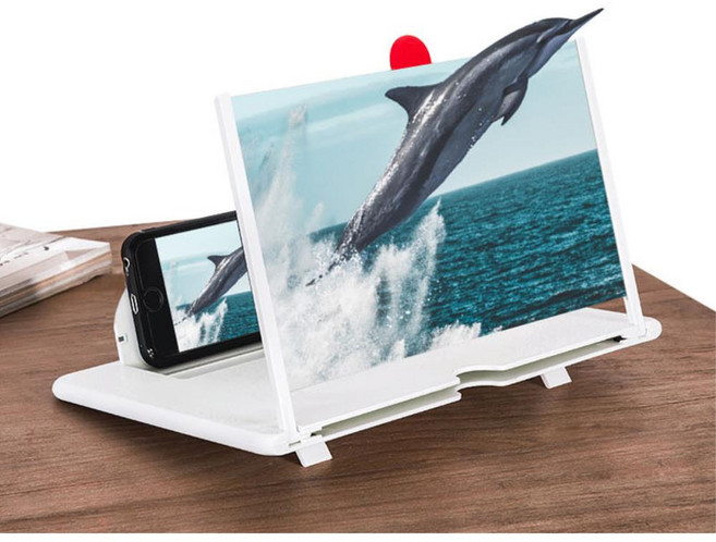 미니영화관 휴대폰확대스크린 커브형12인치 돋보기 확대거치대 자취생, 1개, 12 플랫형 블랙, 스마트폰용