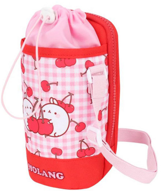 몰랑 맥스 포켓 물병파우치 여아 물병가방, 레드, 1개