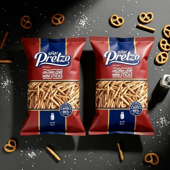Pretzo 迷你蝴蝶餅 鹽味棒 低脂餅乾, 125g, 2包