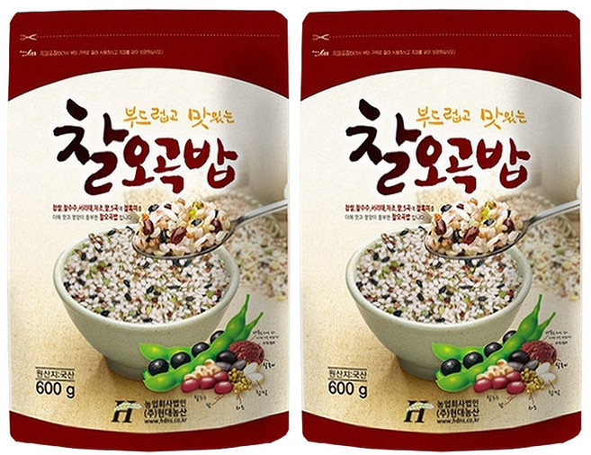 국내산 찰오곡밥 600g x 2봉, 2개