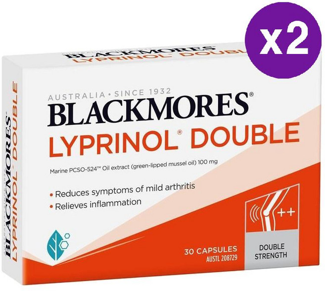 블랙모어스 리프리놀 초록 홍합 오일 100mg 30정 2개 Blackmores Lyprinol Double Green Lipped Mussel Oil